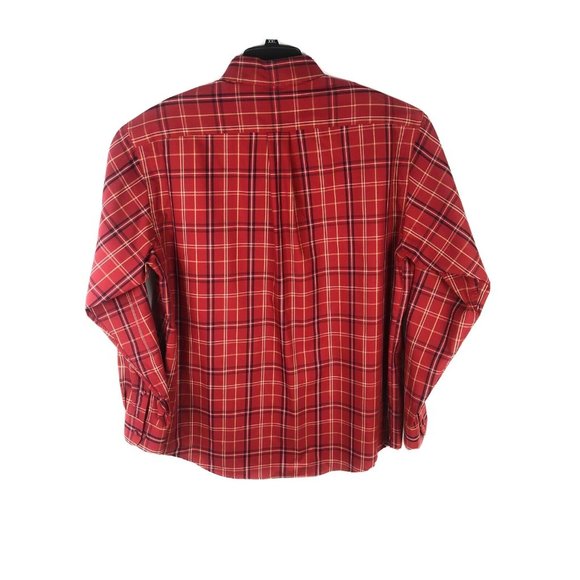 Roundtree Yorke Men's Large Long Sleeve Button Red Multicolor Cotton Blend A21 - Picture 4 of 4